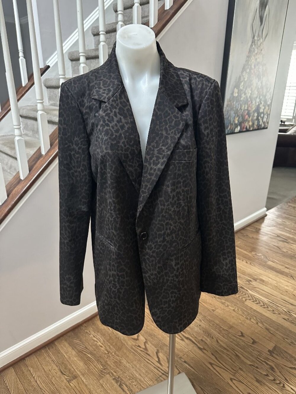 Peace of Cloth Leopard Blazer Jacket Size L